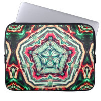 Pentagone over star, worn aged red and dark green