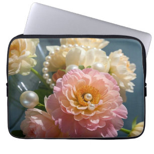 Housse Pour Ordinateur Portable Perles aux fleurs roses