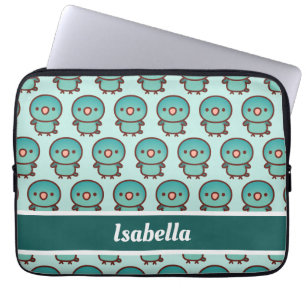 Housse Pour Ordinateur Portable Perruche barrée / Turquoise