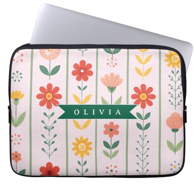Housse Pour Ordinateur Portable Personalized folk scandinavian floral pattern (Devant)