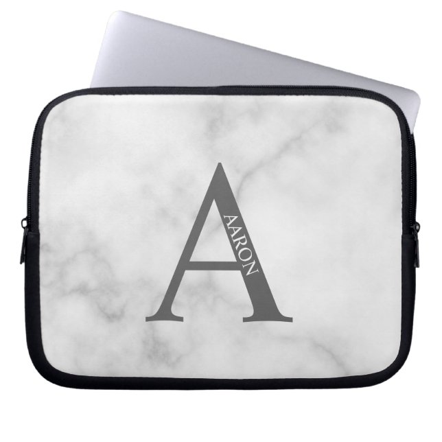 Housse Pour Ordinateur Portable Personalized Monogram and Name Laptop Sleeve (Devant)