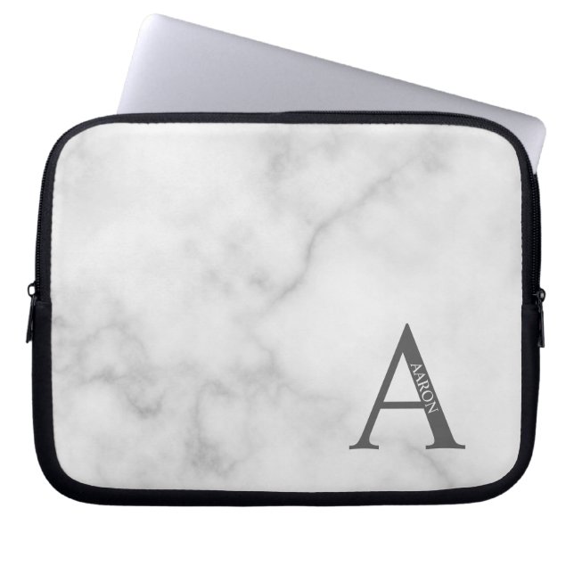 Housse Pour Ordinateur Portable Personalized Monogram and Name Laptop Sleeve (Devant)