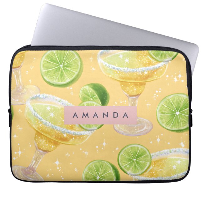 Housse Pour Ordinateur Portable Personalized Sparkle Margarita & Lime (Devant)