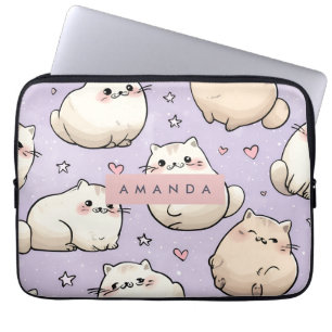 Housse Pour Ordinateur Portable Personnalisé Adorable Chubby Motif de chat