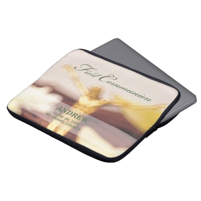 Housse Pour Ordinateur Portable Personnaliser, Première communion Félicitations (Devant haut)