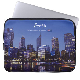 Housse Pour Ordinateur Portable Perth, Australie - Ciel de la ville la nuit