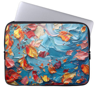 Housse Pour Ordinateur Portable Pétales en mouvement – Floral abstrait expressif