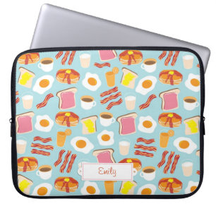 Housse Pour Ordinateur Portable Petit déjeuner amusant Illustrations alimentaires 