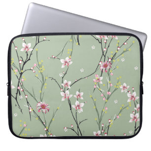 Housse Pour Ordinateur Portable petit motif de fleurs rouge et jaune sur dossier v