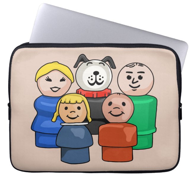 Housse Pour Ordinateur Portable Petite famille ronde (Devant)