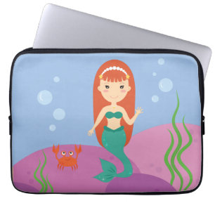 Housse Pour Ordinateur Portable Petite fille sirène sous l'eau