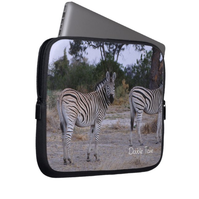 Housse Pour Ordinateur Portable Photo des Zebra Twins Double Take (Devant droit)