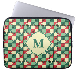 Housse Pour Ordinateur Portable Pièce de puzzle rouge rouge de Noël Motif