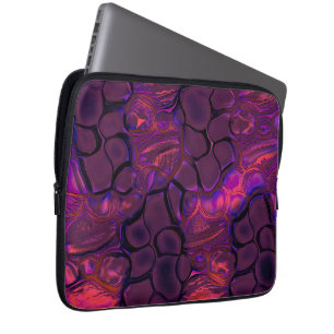 Housse Pour Ordinateur Portable Pièces numériques gothiques arrondies en vin rose
