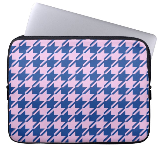 Housse Pour Ordinateur Portable Pied de fond rose+Motif bleu (Devant)