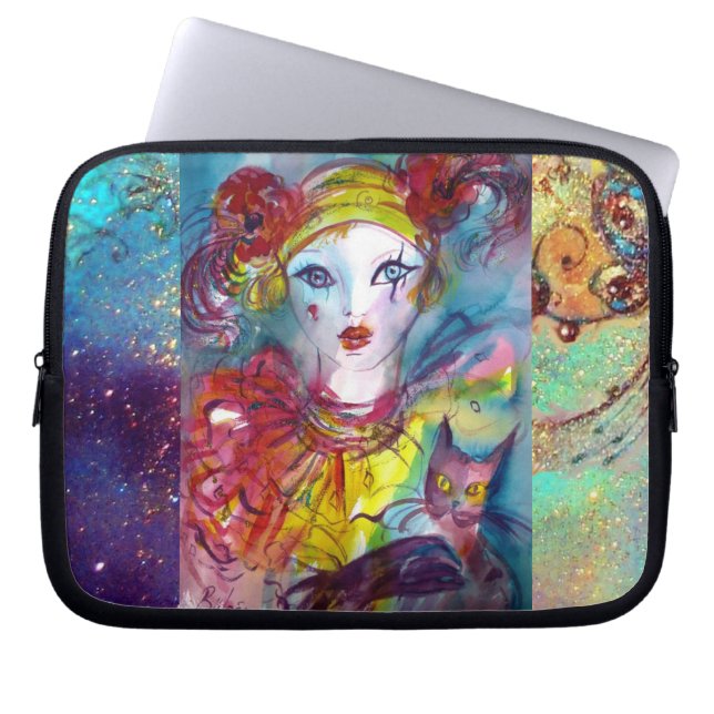 HOUSSE POUR ORDINATEUR PORTABLE PIERO AVEC CHAT (Devant)