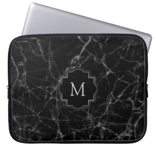 Housse Pour Ordinateur Portable Pierre en marbre noir MS001