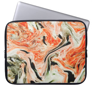 Housse Pour Ordinateur Portable Pierre Gris Orange Et Marbre Noir