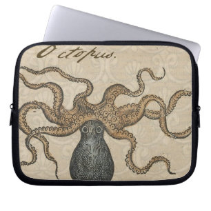 Housse Pour Ordinateur Portable Pieuvre Kraken Antique Faune Marine Côtière