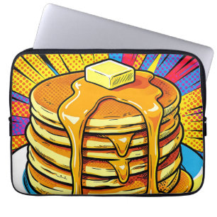 Housse Pour Ordinateur Portable Pile de crêpes Pop Art au sirop