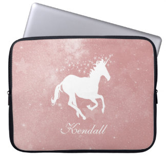 Housse Pour Ordinateur Portable Pink Unicorn - Manche personnalisée pour ordinateu