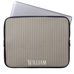Housse Pour Ordinateur Portable Pinstripes beiges personnalisées