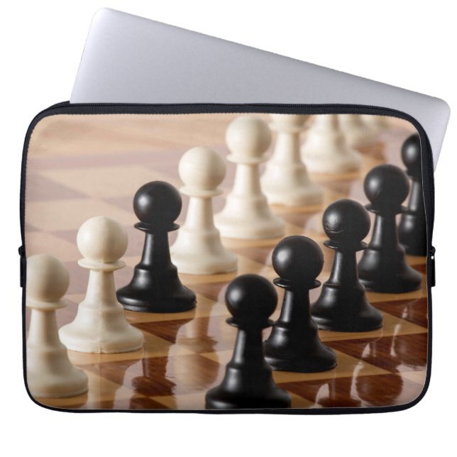 Housse Pour Ordinateur Portable Pions sur le tableau d'échecs (Devant)