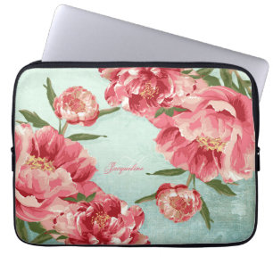 Housse Pour Ordinateur Portable Pivoines assez rétros de chintz de fleur