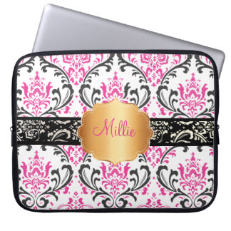 Housse Pour Ordinateur Portable PixDezines Rossi Damask/DO-IT-YOURSELF monogramme+