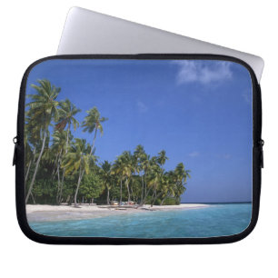Housse Pour Ordinateur Portable Plage avec palmiers, Maldives