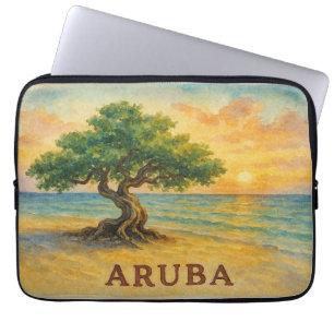 Housse Pour Ordinateur Portable Plage Eagle Aruba Divi Tree Heure dorée