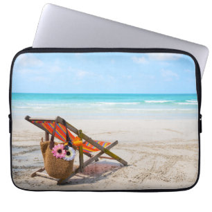 Housse Pour Ordinateur Portable Plages tropicales Chaise de plage sur sable