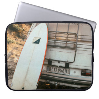 Housse Pour Ordinateur Portable Planche de surf blanche et noire