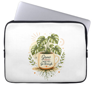 Housse Pour Ordinateur Portable Plante Monstera dans une tasse à café Botanique