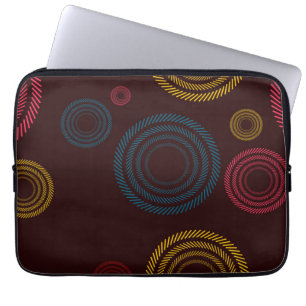 Housse Pour Ordinateur Portable Playful, coloré, tendance, cercles rayés cool