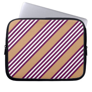 Housse Pour Ordinateur Portable Plum et blanc cinq bandes motif avec bronzage