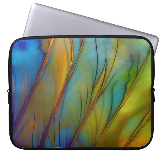 Housse Pour Ordinateur Portable Plumes Abstrait AI Art (Devant)