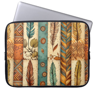 Housse Pour Ordinateur Portable Plumes amérindiennes du sud-ouest Fleur de soleil
