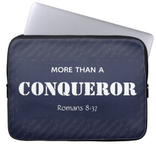 Housse Pour Ordinateur Portable PLUS QU'UN CONQUÉRANT Chrétien Motivationnel