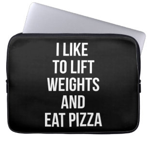 Housse Pour Ordinateur Portable Poids Lift et Pizza Manger - Carbes - Amusante nou