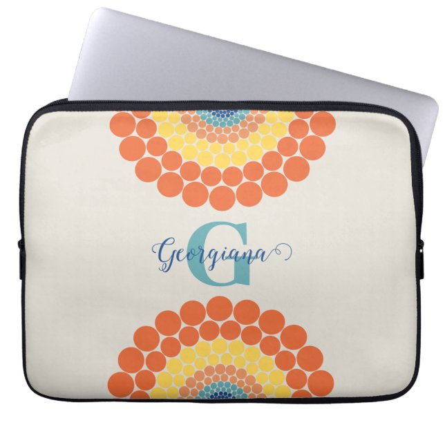 Housse Pour Ordinateur Portable Point d'été de la mer Égée - radiant monogramme Ma (Devant)