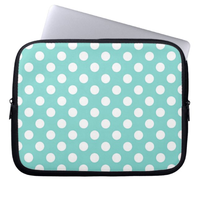Housse Pour Ordinateur Portable Point Polka bleu (Devant)