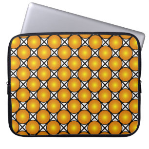 Housse Pour Ordinateur Portable Points dorés lumineux Motif à carreaux noir et bla