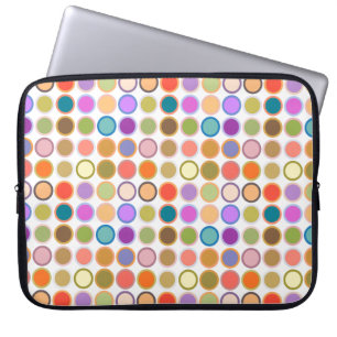 Housse Pour Ordinateur Portable Points modernes du milieu du siècle - blanc avec m