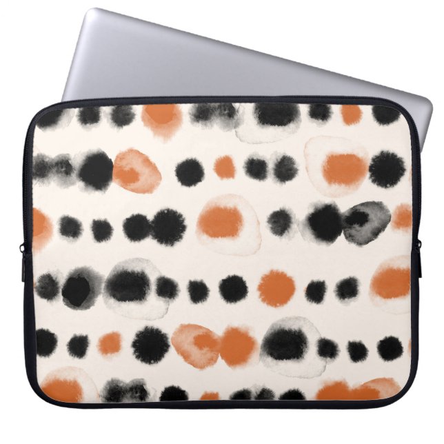 Housse Pour Ordinateur Portable Pois Abstraits : Géométrie aquarelle. (Devant)