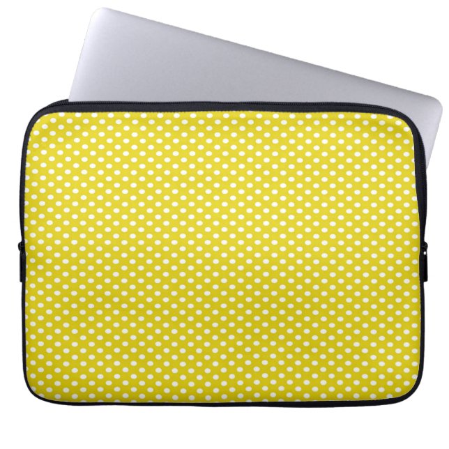 Housse Pour Ordinateur Portable Pois jaune (Devant)