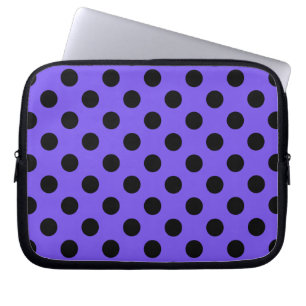 Housse Pour Ordinateur Portable Pois noirs sur perwinkle
