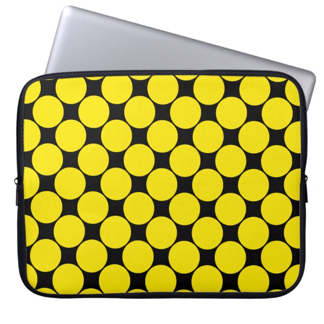 Housse Pour Ordinateur Portable Pois radioactifs jaunes 4. (Devant)