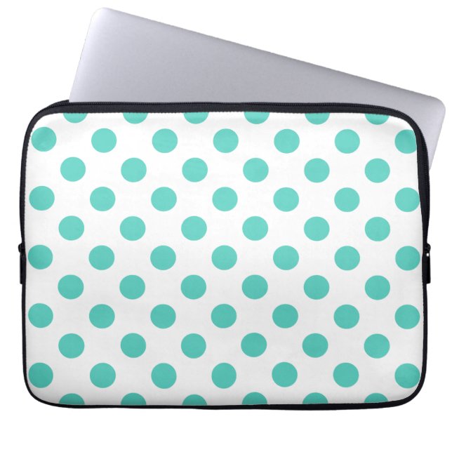 Housse Pour Ordinateur Portable Pois turquoise (Devant)