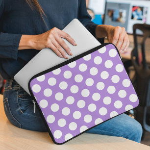 Housse Pour Ordinateur Portable Pois violets, Motif à points Polka, points, pointi
